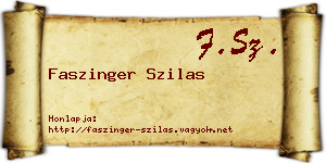 Faszinger Szilas névjegykártya